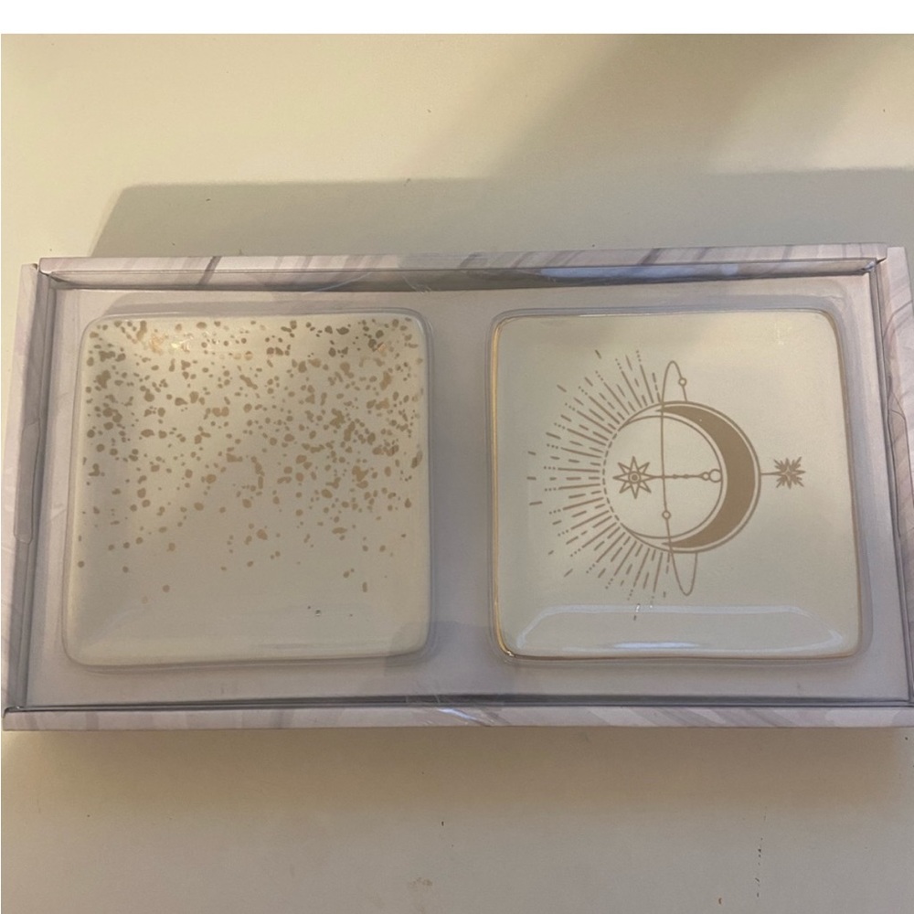 Celestial Sun Moon‎ Astrological Trinket Jewelry Dish Tray Set New in Box
